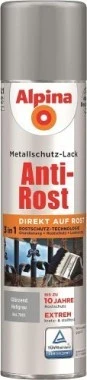 Alpina Farben Sprühmetallschutz-Lack Anti-Rost außen grau glänzend, 400ml
