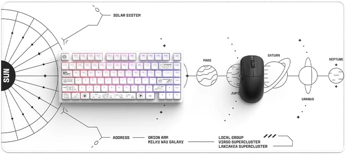Dark Project ALU81A Terra Nova Wireless Gaming Keyboard, weiß, LEDs RGB, g3ms Moonstone, USB/Bluetooth, US