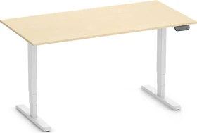 Ergolutions Primus elektrisch höhenverstellbarer Sitz-Steh-Schreibtisch 160x80cm Birke/weiß
