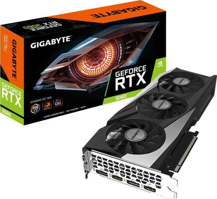 GIGABYTE GeForce RTX 3060 Gaming OC 12G (Rev. 2.0) (LHR), 12GB GDDR6, 2x HDMI, 2x DP