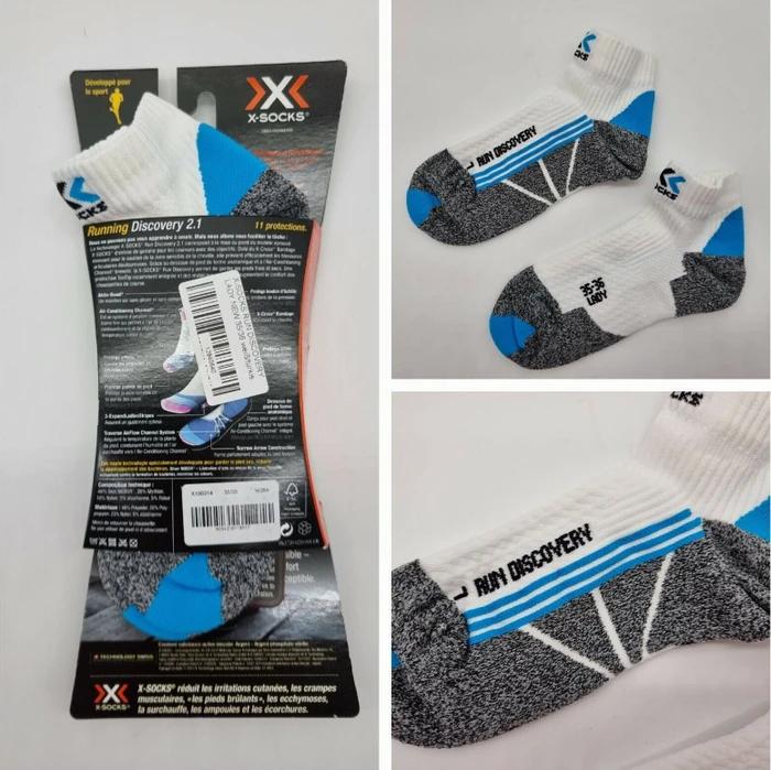 X-Bionic Run Discovery Laufsocken white/turquoise/grey moulinè (Damen)