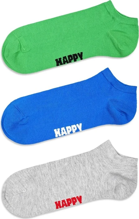 Happy Socks Solid Low Socken grau, 3 Paare