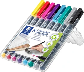 Staedtler Lumocolor 317 permanent mit grau sortiert, 8er-Set