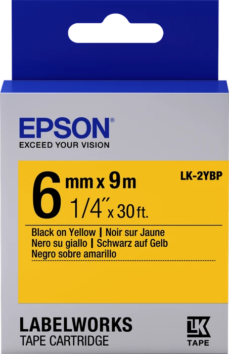 Epson LK-2YBP Beschriftungsband, 6mm, schwarz/gelb