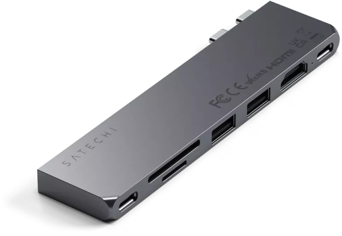 Satechi Pro Hub Slim Adapter, Space Gray, 2x USB4 [Stecker]