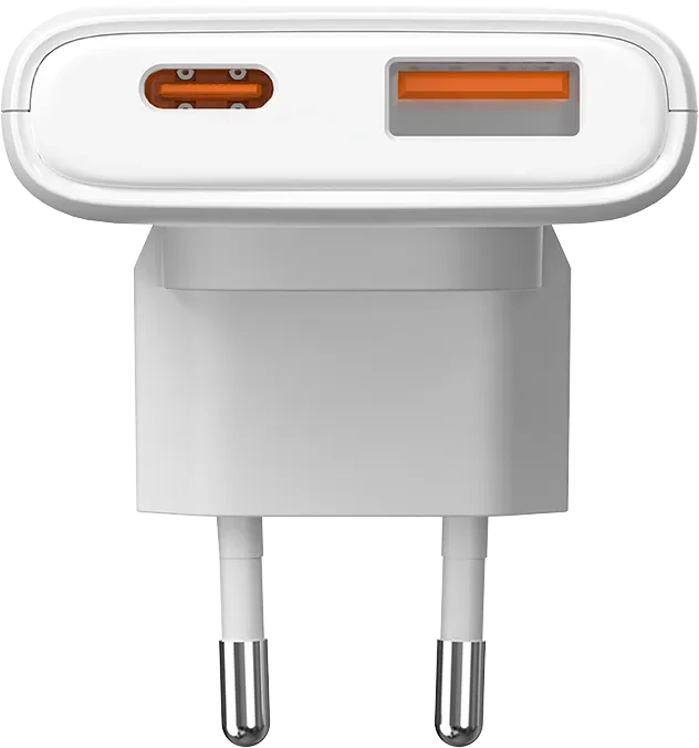 LogiLink Dual-USB GaN-Reiseladegerät 1x USB-C 1x USB-A 65W weiß