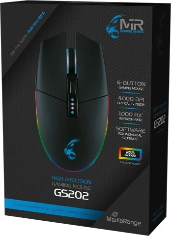 MediaRange Gaming Series GS202 RGB Gaming Mouse schwarz, USB