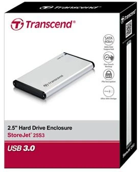 Transcend StoreJet 2.5 SATA, silber, USB 3.0 Micro-B