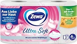 Zewa Ultra Soft Toilettenpapier 4-lagig weiß,     2 Rollen