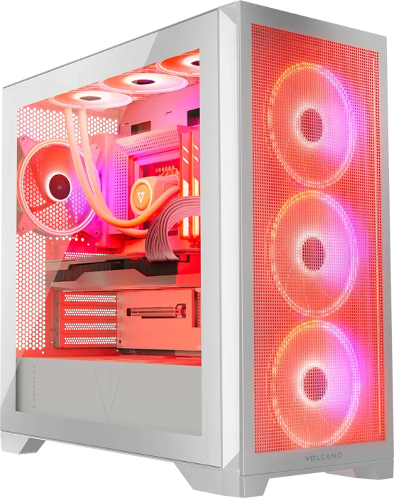Modecom Volcano Expanse S Apex ARGB Midi, weiß, Glasfenster