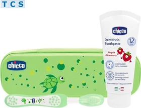 Chicco Kinder 12 Monate+ Zahnbürstenset Always Smiling green