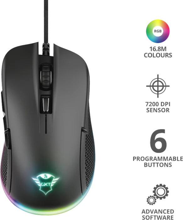Trust Gaming GXT 922 YBAR RGB Gaming Mouse schwarz, USB