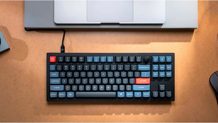 Keychron V3 TKL Knob, 80%, LEDs RGB, hot-swap, Frosted Black, Keychron K Pro BROWN, USB, DE