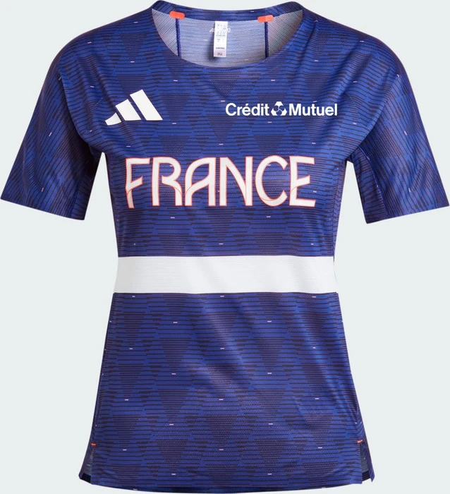 adidas Team France Athletisme Trikot kurzarm semi lucid blue (Damen)