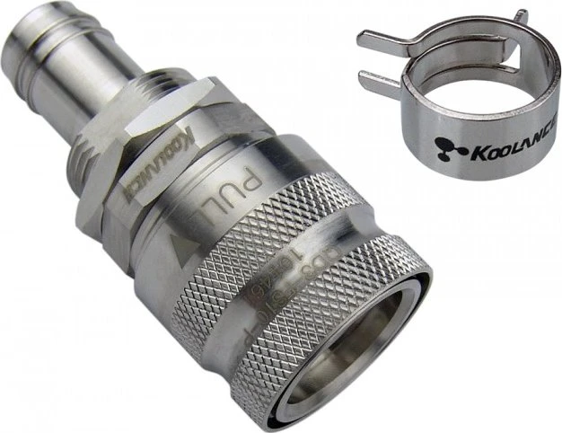 Koolance QD3 No-Spill Schnellverschluss gerade female auf 13/10mm, silber