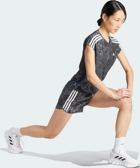 adidas Own The Run Excite Allover Print Aeroready Laufhose kurz schwarz (Damen)
