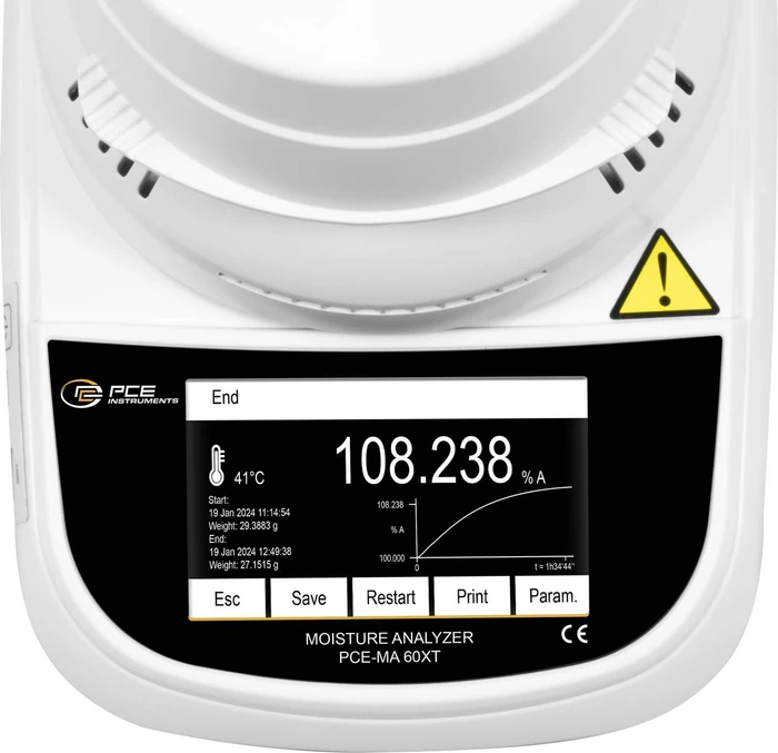 PCE Instruments PCE-MA 60XT, Feuchtebestimmer, 60g (PCE-MA 60XT) – Bild 3 von 6