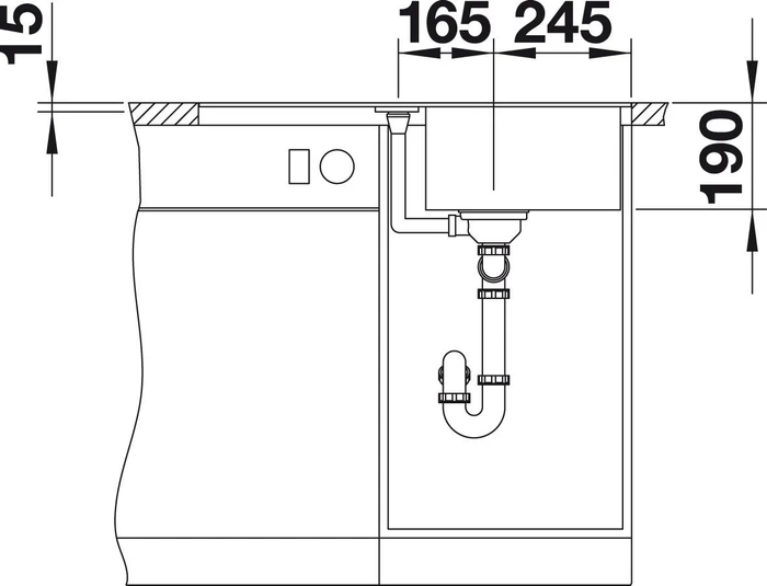 Blanco Metra 45 S-F Einbau Becken reversibel mit Ablauffernbedienung anthrazit