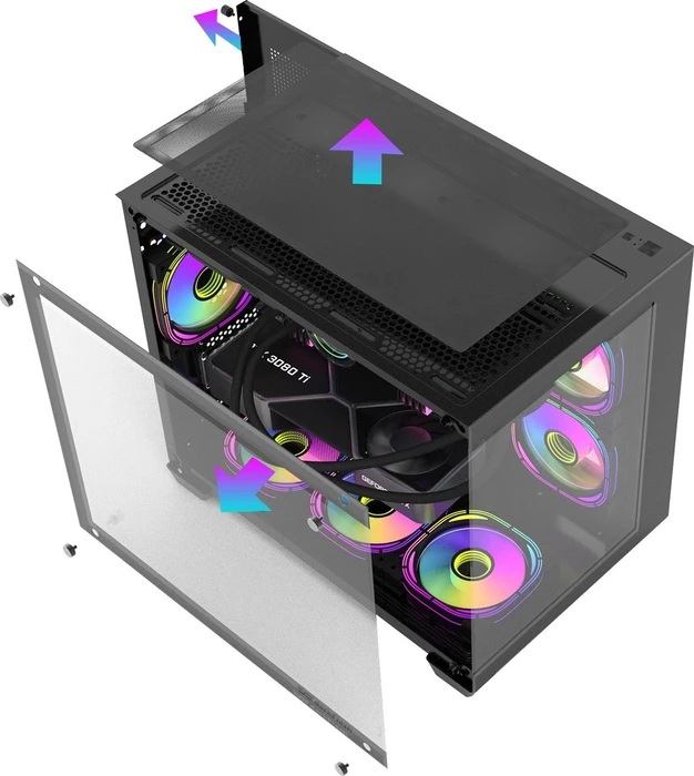 DarkFlash C285MP Black, Glasfenster