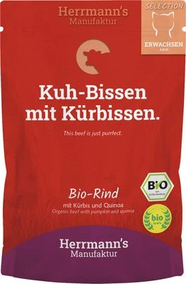 Herrmann's Manufaktur Bio-Rind mit Quinoa und Kürbis, 100g