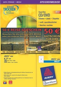 Avery-Zweckform CD-Etiketten, 117mm, weiß, matt, 100 Blatt (200 Etiketten)