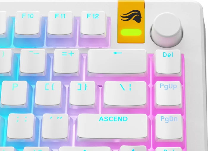 Glorious Aura V3 Keycaps, Kunststoff (PBT) Double-Shot, weiß/transparent, 130 Tasten, ANSI-US