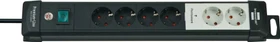 Brennenstuhl Premium-Line Comfort mit Schalter, 6-fach, 3m, schwarz/grau