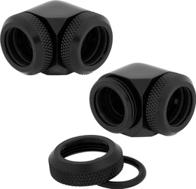 Corsair Hydro X Series XF Hardline, OD Fitting 90° 14mm, schwarz, 2er-Pack