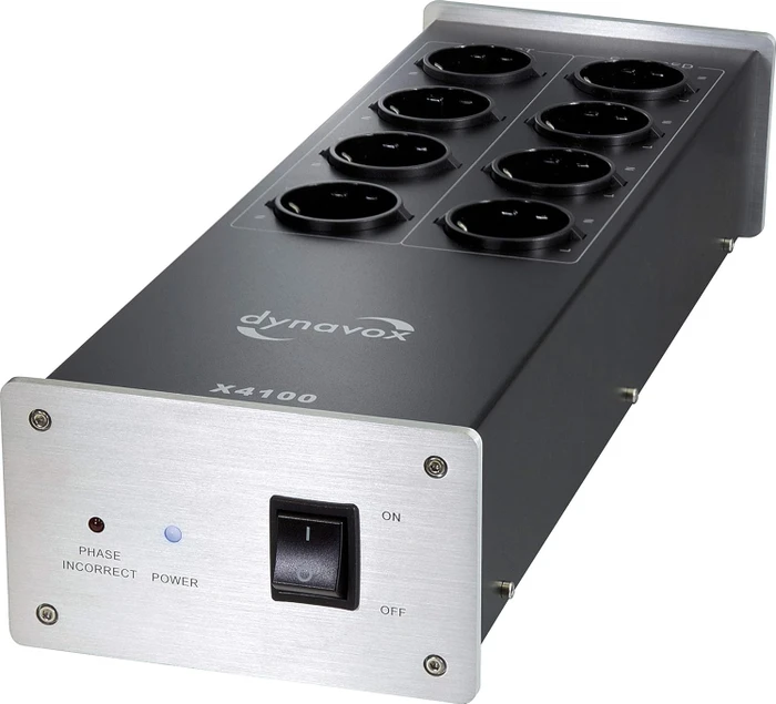 Dynavox HiFi-Steckdosenleiste X4100, 8-fach, silber/schwarz