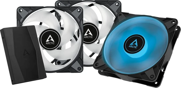 ARCTIC P12 PWM PST RGB 0dB schwarz, LED-Steuerung, 120mm, 3er-Pack