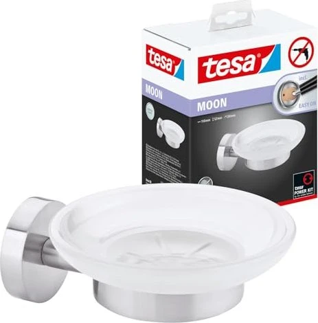 tesa Moon Wandseifenschale inkl. Klebelösung edelstahl