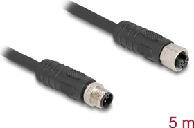DeLOCK M12 Kabel Stecker zu Buchse L-kodiert, 5m (80522)