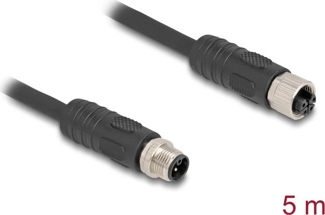 DeLOCK M12 Kabel Stecker zu Buchse L-kodiert, 5m