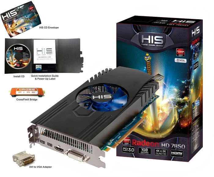 HIS Radeon HD 7850 Fan, 1GB GDDR5, DVI, HDMI, 2x mDP