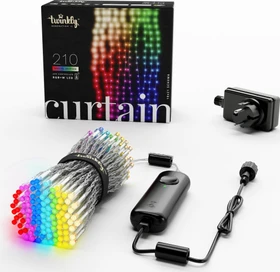 Twinkly Curtain Lights String Multicolor + White Lichtervorhang LED 210x warmweiß RGB