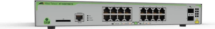 Allied Telesis CentreCOM GS970M Desktop Gigabit Managed Switch, 16x RJ-45, 2x SFP