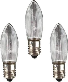 Hellum Riffelkerze 16V LED Ersatzbirne für Weihnachtsbeleuchtung 0.1W E10, 3 Stück