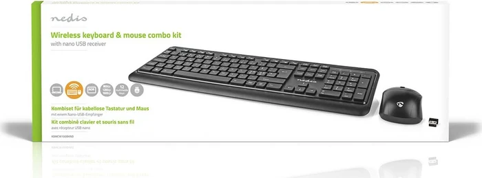 Nedis Tastatur und Maus Set, Wireless, USB, ND
