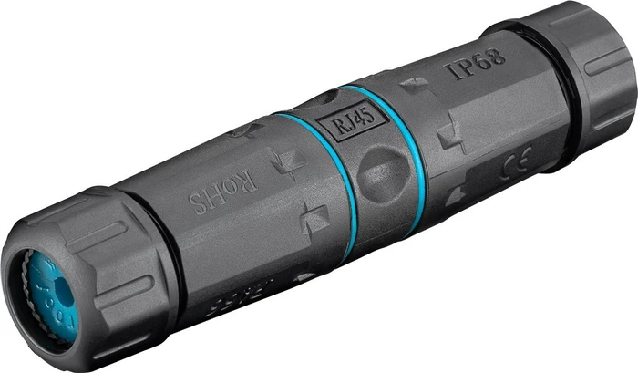 Wentronic Goobay Verbinder für Netzwerkkabel, Cat6a STP Modularstecker, Outdoor