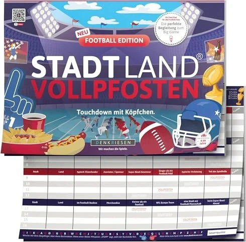 Stadt Land Vollpfosten - Football Edition - Touchdown mit Köpfchen