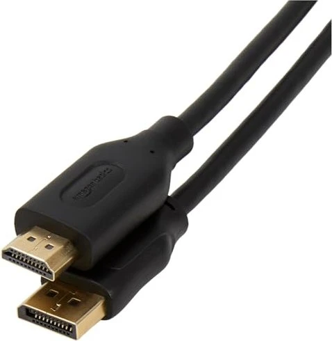 AmazonBasics Displayport [Stecker] auf HDMI [Stecker], Adapterkabel, unidirektional, schwarz,4.5m