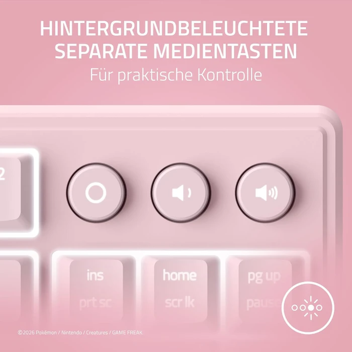 Razer Ornata V3 TKL, Pokemon Pikachu & Eevee Edition, rosa, LEDs RGB, USB, US
