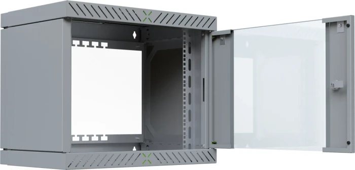 EFB Elektronik X-Rack 19" Wandgehäuse 9HE, fest, eigenbelüftet, tiefenverstellbar, 400-600mm, Sicherheitsglastür, IP20, RAL 7035, 600mm tief