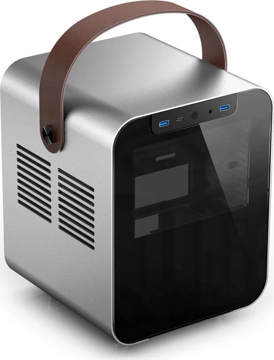 Jonsbo Jonsplus BO 100, silber, Glasfenster, Mini-ITX
