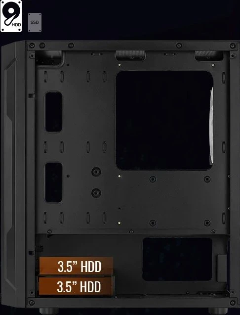 AeroCool Trinity Mini, Lüfter LED RGB, Glasfenster