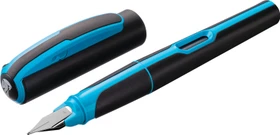 Pelikan Style neonblau/schwarz, rechte Hand/linke Hand, mittel, Faltschachtel