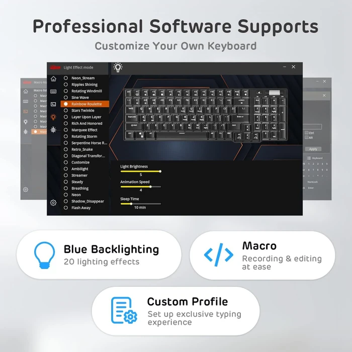 RK Royal Kludge RK96 96% Wireless, Forest Blue Limited Edition, LEDs RGB, hot-swap, RK YELLOW, USB/Bluetooth, US
