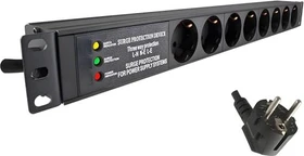Dinic 19" Rackmount Aluminium Steckdosenleiste, 1HE, 8-fach, 250V, 1.8m