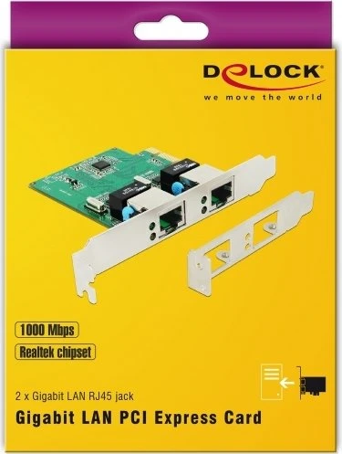 DeLOCK 2x RJ-45 LAN-Adapter, PCIe 2.0 x1