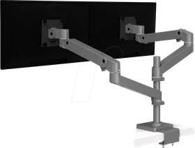 Ergotron LX Pro Dual Monitor Arm, hohe Säule, Tischhalterung, C-Klemme grau